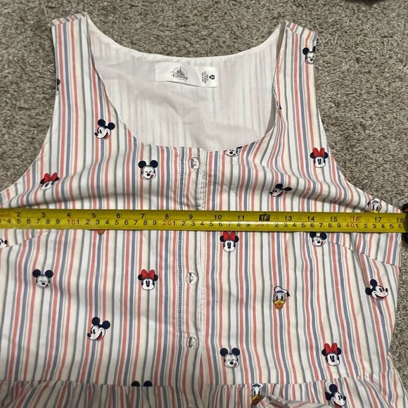 Disney Mickey & Friends Striped Cotton Button Down Tank Dress Women's M (8) - Picture 6 of 7
